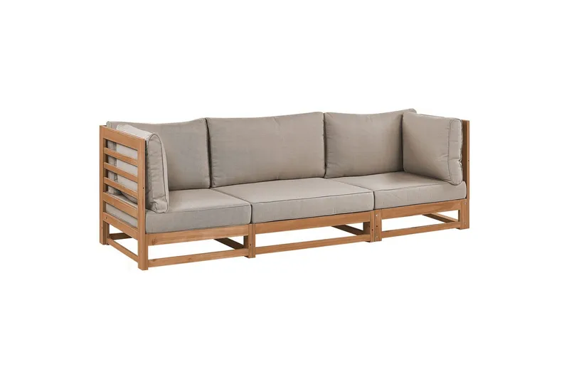 3-sitssoffa Trani Ljus trä/grått/beige, Ja, Ljus trä/grått/beige, Ja