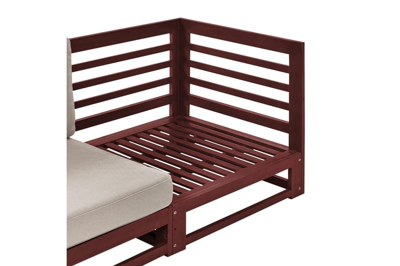 3-sitssoffa Trani Mörkt trä/grått/beige, Nej - Mörkt trä/grått/beige, Nej - Utemöbler - Utesoffor & bänkar - Loungesoffa