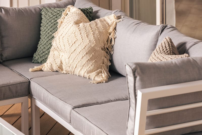 Ariany Hörnsoffa - Vit / Grå dynor - Utemöbler - Utesoffor & bänkar - Loungesoffa