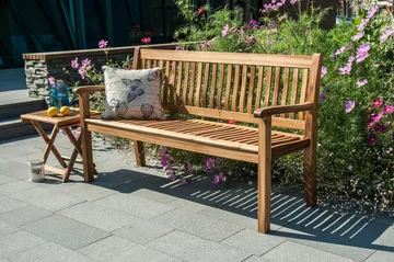 Bänk Utomhus FINLAY 150x61xH91cm trä: Akacia - Utemöbler - Utesoffor & bänkar - Trädgårdssoffa