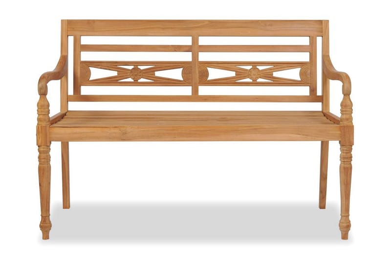 Bataviabänk Utomhus 120 cm teak - Brun - Utemöbler - Utesoffor & bänkar - Trädgårdsbänkar