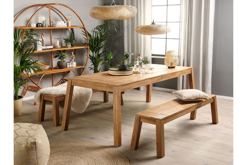 Coteto 3-sits Sittbänk Utomhus 160 cm - Akacia - Utemöbler - Utesoffor & bänkar - Trädgårdsbänkar