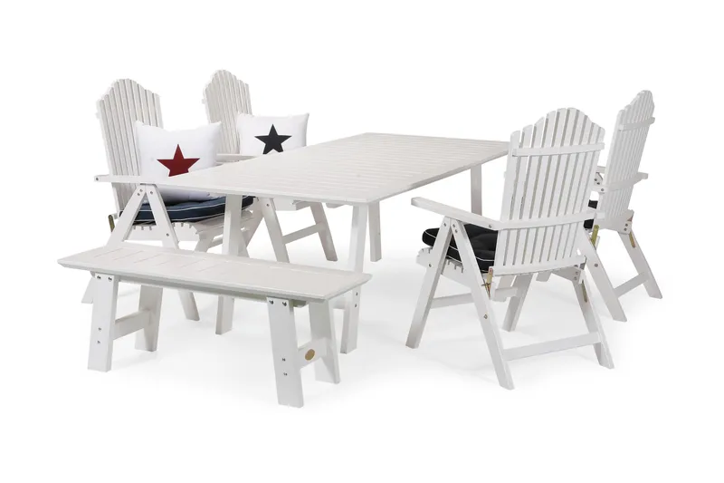 Hillerstorp Bullerö Bänk Utomhus 2-sits Furu - Vitlaserad - Utemöbler - Utesoffor & bänkar - Trädgårdsbänkar