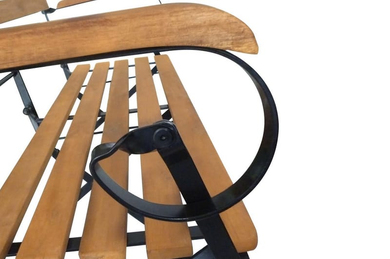Hopfällbar Trädgårdsbänk 112 cm massivt akaciaträ - Brun - Utemöbler - Utesoffor & bänkar - Trädgårdsbänkar