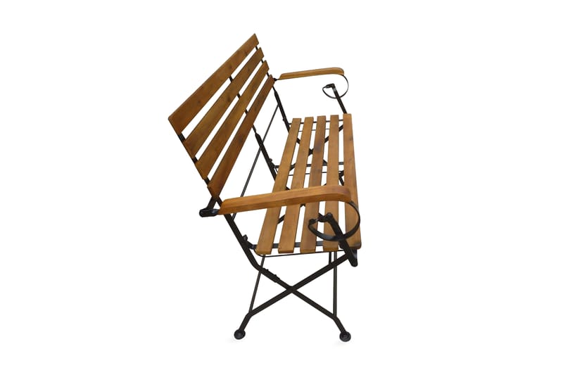 Hopfällbar Trädgårdsbänk 112 cm massivt akaciaträ - Brun - Utemöbler - Utesoffor & bänkar - Trädgårdsbänkar
