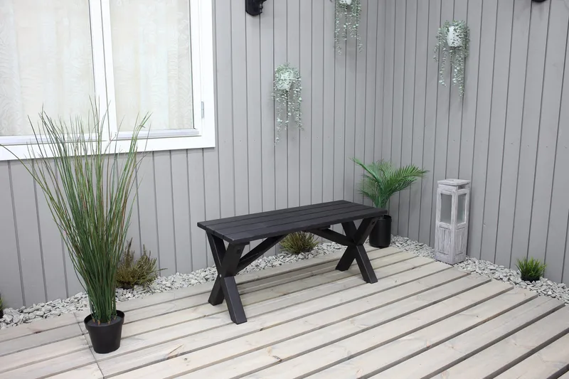 Lietinna Utebänk 100 cm - Svart - Utemöbler - Utesoffor & bänkar - Trädgårdsbänkar