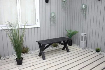 Lietinna Utebänk 100 cm - Svart - Utemöbler - Utesoffor & bänkar - Trädgårdsbänkar