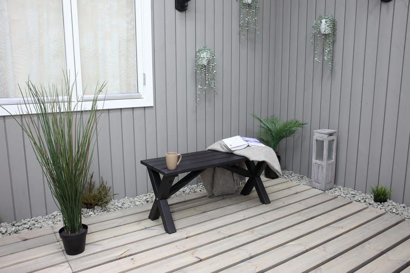 LIETINNA Utebänk 100 cm Svart - Utemöbler - Utesoffor & bänkar - Trädgårdsbänkar
