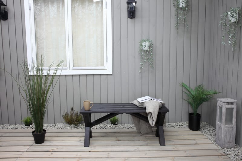 LIETINNA Utebänk 100 cm Svart - Utemöbler - Utesoffor & bänkar - Trädgårdsbänkar
