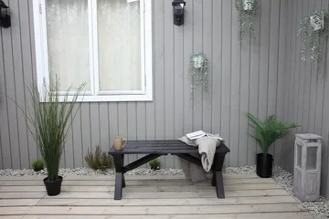 Lietinna Utebänk 100 cm - Svart - Utemöbler - Utesoffor & bänkar - Trädgårdsbänkar