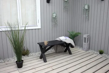 Lietinna Utebänk 100 cm - Svart - Utemöbler - Utesoffor & bänkar - Trädgårdsbänkar