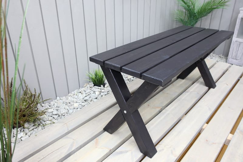 Lietinna Utebänk 100 cm - Svart - Utemöbler - Utesoffor & bänkar - Trädgårdsbänkar