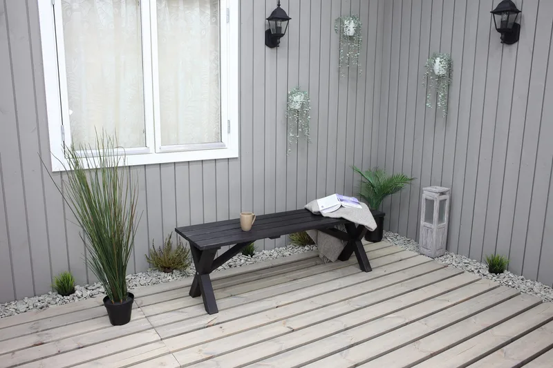 Lietinna Utebänk 140 cm - Svart - Utemöbler - Utesoffor & bänkar - Trädgårdsbänkar