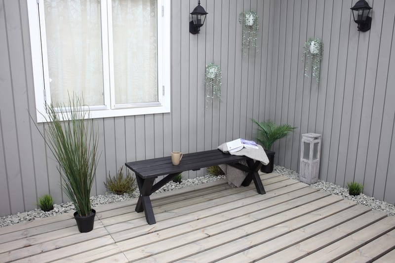 Lietinna Utebänk 140 cm - Svart - Utemöbler - Utesoffor & bänkar - Trädgårdsbänkar