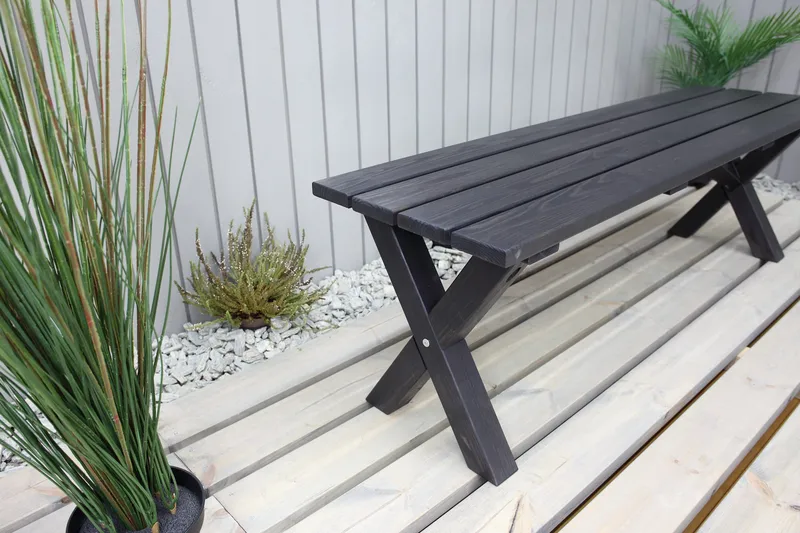 Lietinna Utebänk 140 cm - Svart - Utemöbler - Utesoffor & bänkar - Trädgårdsbänkar