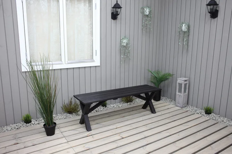 Lietinna Utebänk 140 cm - Svart - Utemöbler - Utesoffor & bänkar - Trädgårdsbänkar