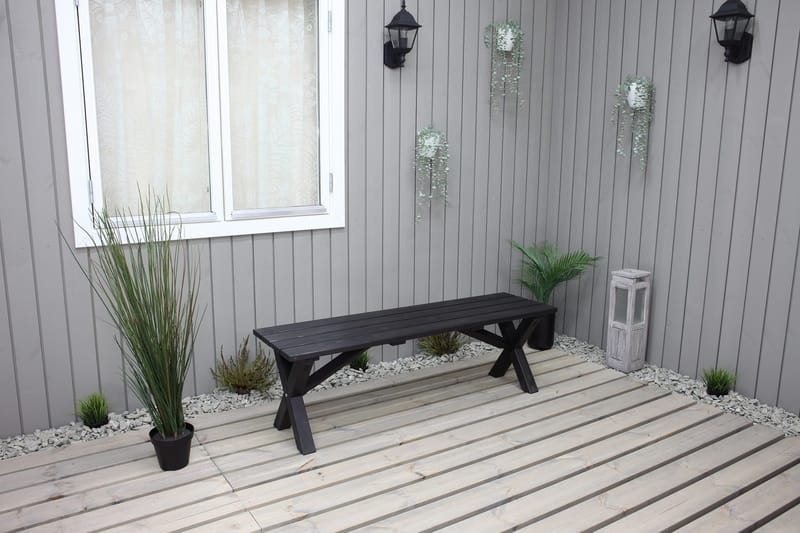 Lietinna Utebänk 140 cm - Svart - Utemöbler - Utesoffor & bänkar - Trädgårdsbänkar