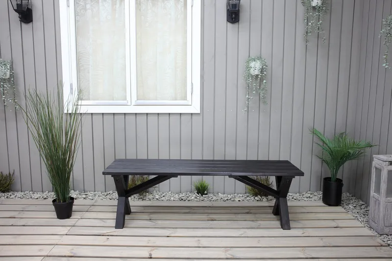 Lietinna Utebänk 140 cm - Svart - Utemöbler - Utesoffor & bänkar - Trädgårdsbänkar