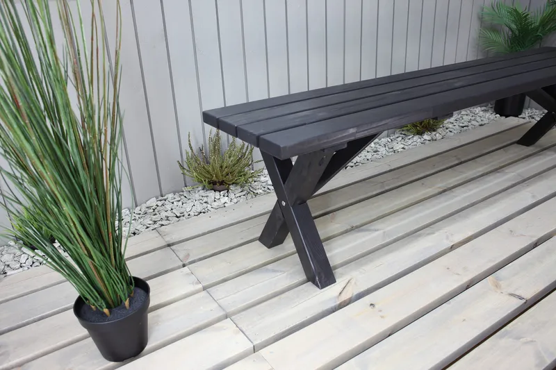 Lietinna Utebänk 180 cm - Svart - Utemöbler - Utesoffor & bänkar - Trädgårdsbänkar
