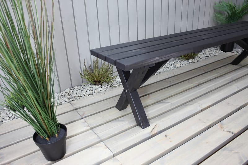 LIETINNA Utebänk 180 cm Svart - Utemöbler - Utesoffor & bänkar - Trädgårdsbänkar