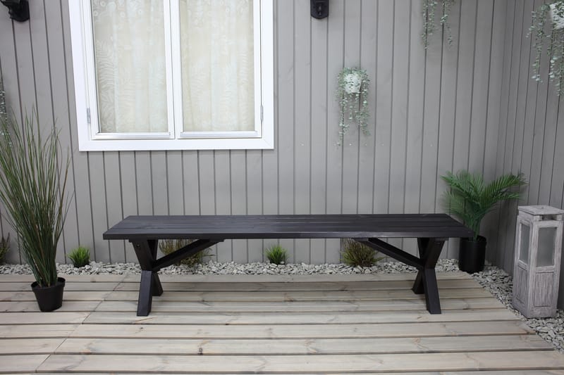 LIETINNA Utebänk 180 cm Svart - Utemöbler - Utesoffor & bänkar - Trädgårdsbänkar