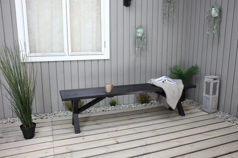 Lietinna Utebänk 180 cm - Svart - Utemöbler - Utesoffor & bänkar - Trädgårdsbänkar