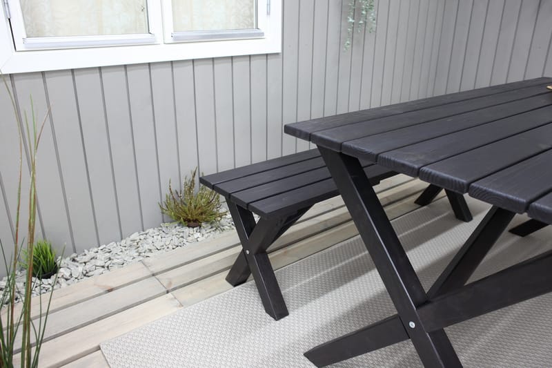 LIETINNA Utebänk 180 cm Svart - Utemöbler - Utesoffor & bänkar - Trädgårdsbänkar