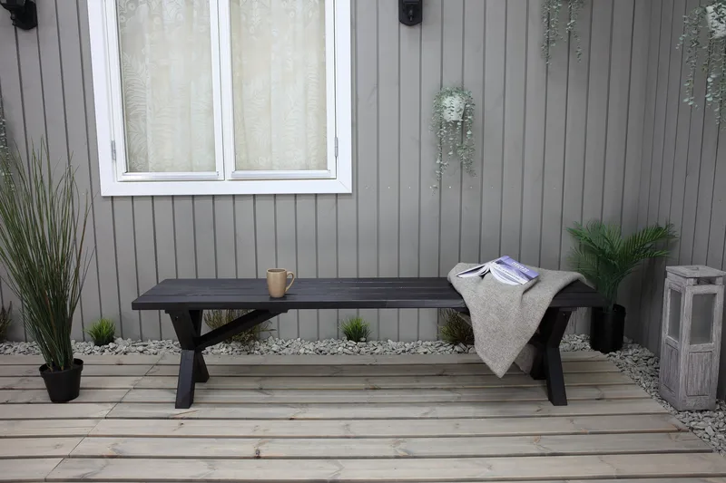 Lietinna Utebänk 180 cm - Svart - Utemöbler - Utesoffor & bänkar - Trädgårdsbänkar