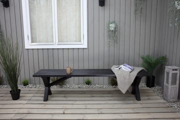 Lietinna Utebänk 180 cm - Svart - Utemöbler - Utesoffor & bänkar - Trädgårdsbänkar
