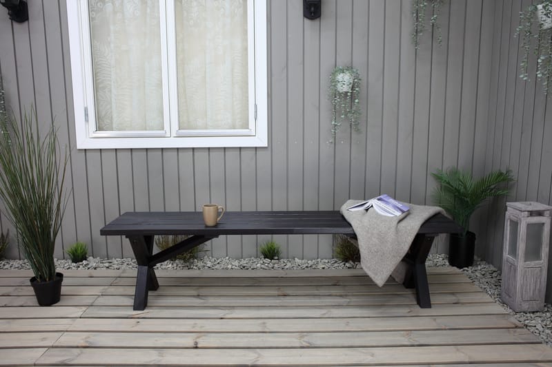 Lietinna Utebänk 180 cm - Svart - Utemöbler - Utesoffor & bänkar - Trädgårdsbänkar