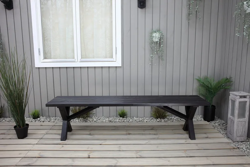 Lietinna Utebänk 180 cm - Svart - Utemöbler - Utesoffor & bänkar - Trädgårdsbänkar