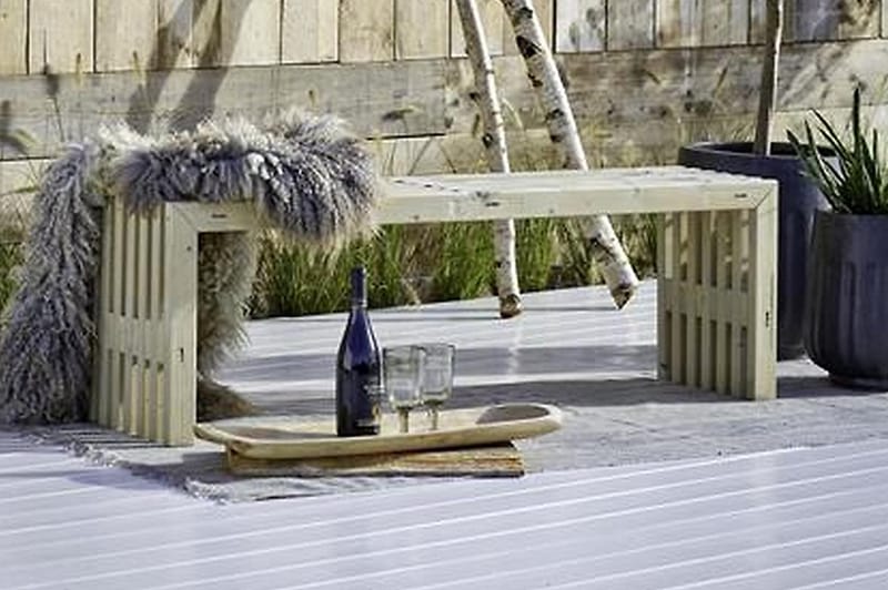 PLUS Rustik trallBänk Utomhus Design 138x36x45cm - Utemöbler - Utesoffor & bänkar - Trädgårdsbänkar