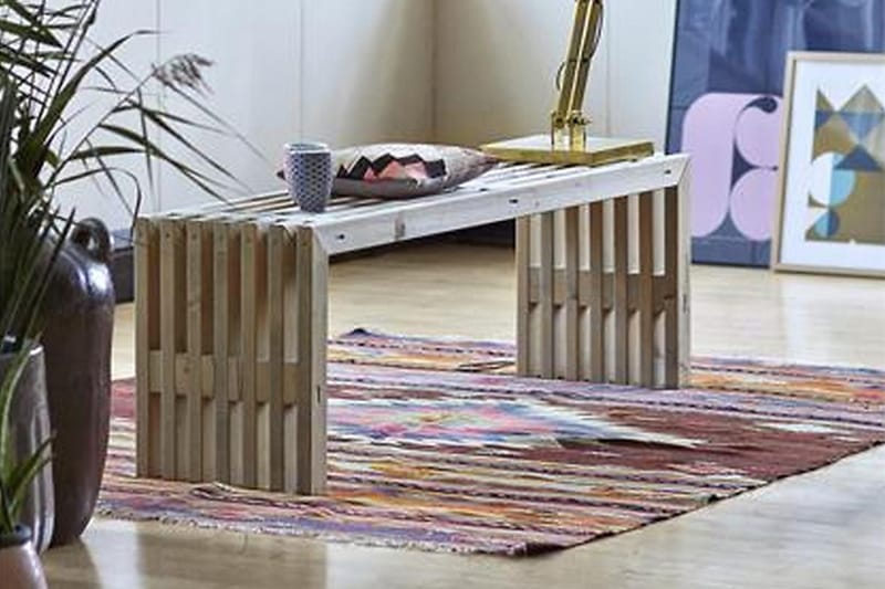 PLUS Rustik trallBänk Utomhus Design 138x36x45cm - Utemöbler - Utesoffor & bänkar - Trädgårdsbänkar