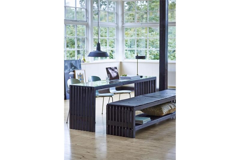 PLUS Rustik trallBänk Utomhus Design 138x49x45 cm m/hylla - Utemöbler - Utesoffor & bänkar - Trädgårdsbänkar