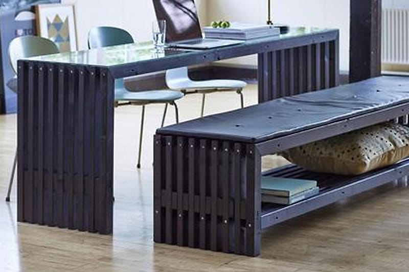 PLUS Rustik trallBänk Utomhus Design 218x49x45cm m/hylla - Utemöbler - Utesoffor & bänkar - Trädgårdsbänkar