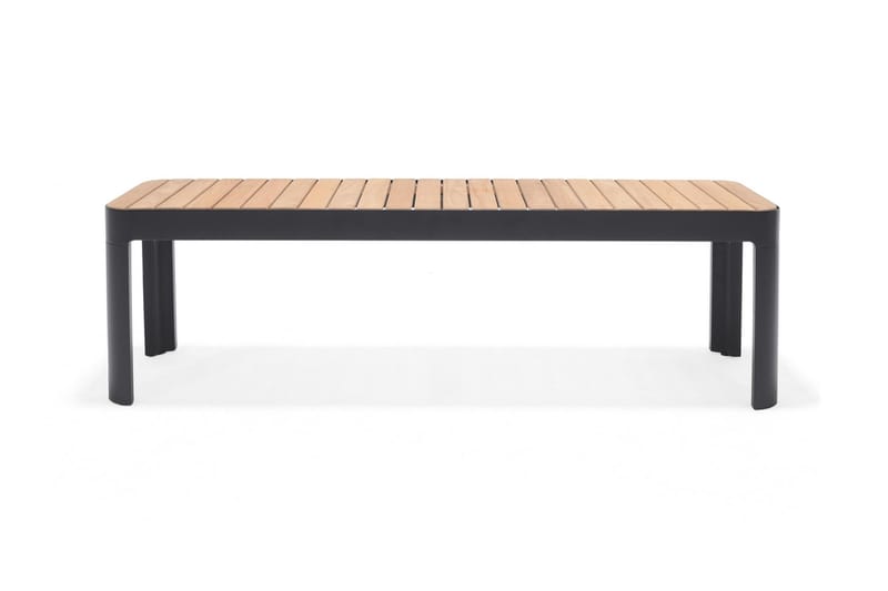 PORTALS Utebänk 143 cm Svart/Teak - Utemöbler - Utesoffor & bänkar - Trädgårdsbänkar