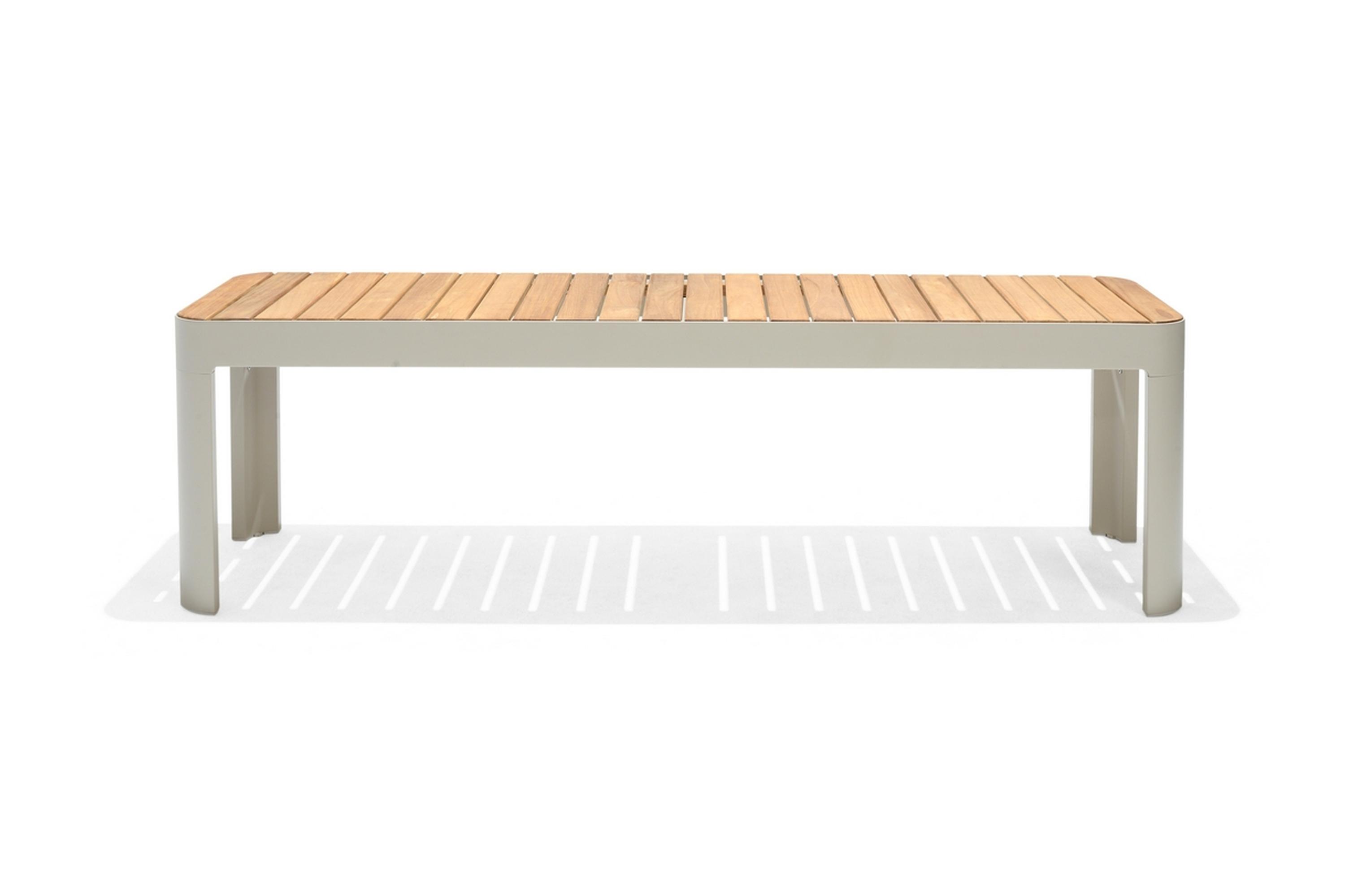 portals utebänk 143 cm vit/teak -