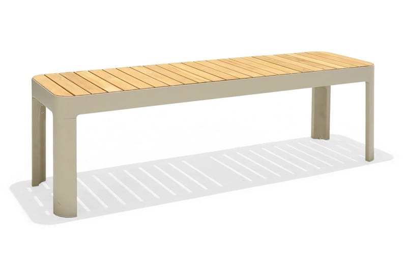 Portals Utebänk 143 cm - Vit/trä - Utemöbler - Utesoffor & bänkar - Trädgårdsbänkar