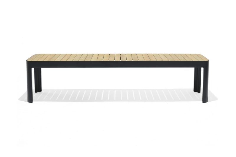 PORTALS Utebänk 182 cm Svart/Teak - Utemöbler - Utesoffor & bänkar - Trädgårdsbänkar