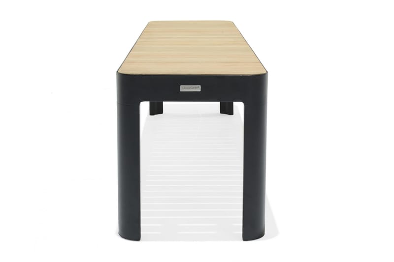 PORTALS Utebänk 182 cm Svart/Teak - Utemöbler - Utesoffor & bänkar - Trädgårdsbänkar