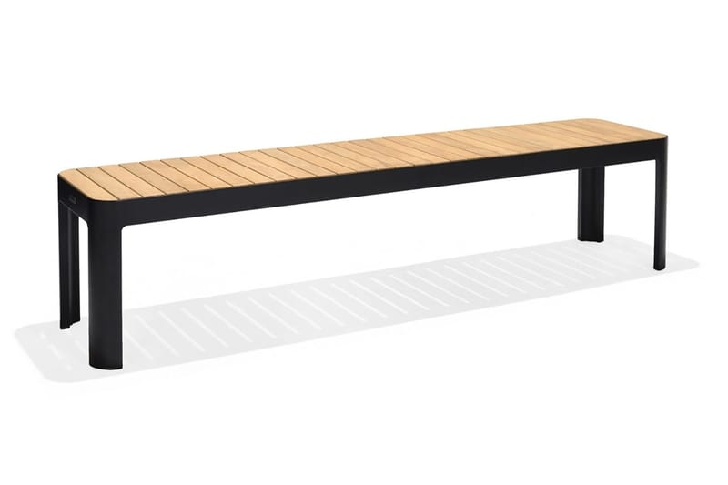 Portals Utebänk 182 cm - Svart/Trä - Utemöbler - Utesoffor & bänkar - Trädgårdsbänkar