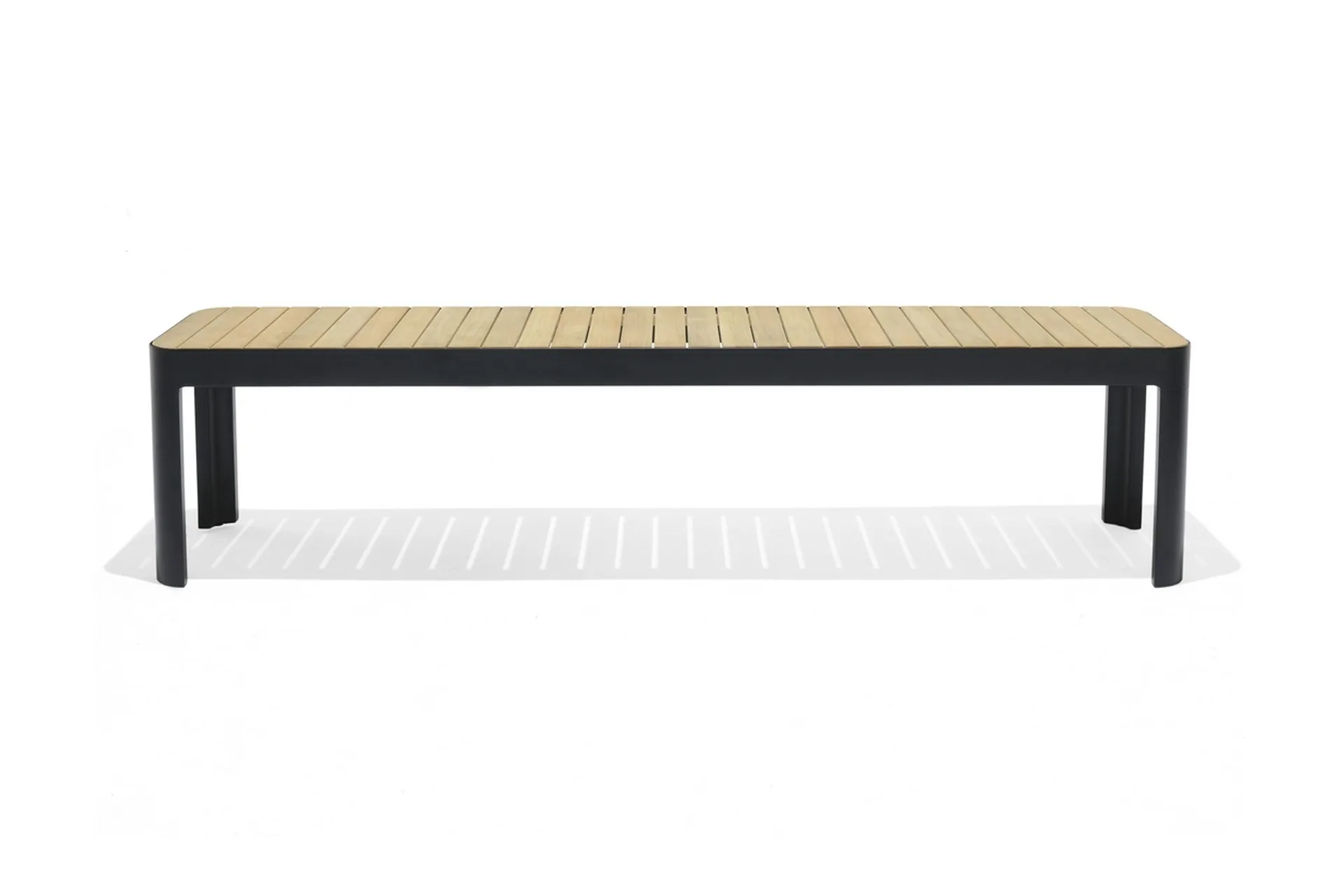 portals utebänk 182 cm - svart/trä