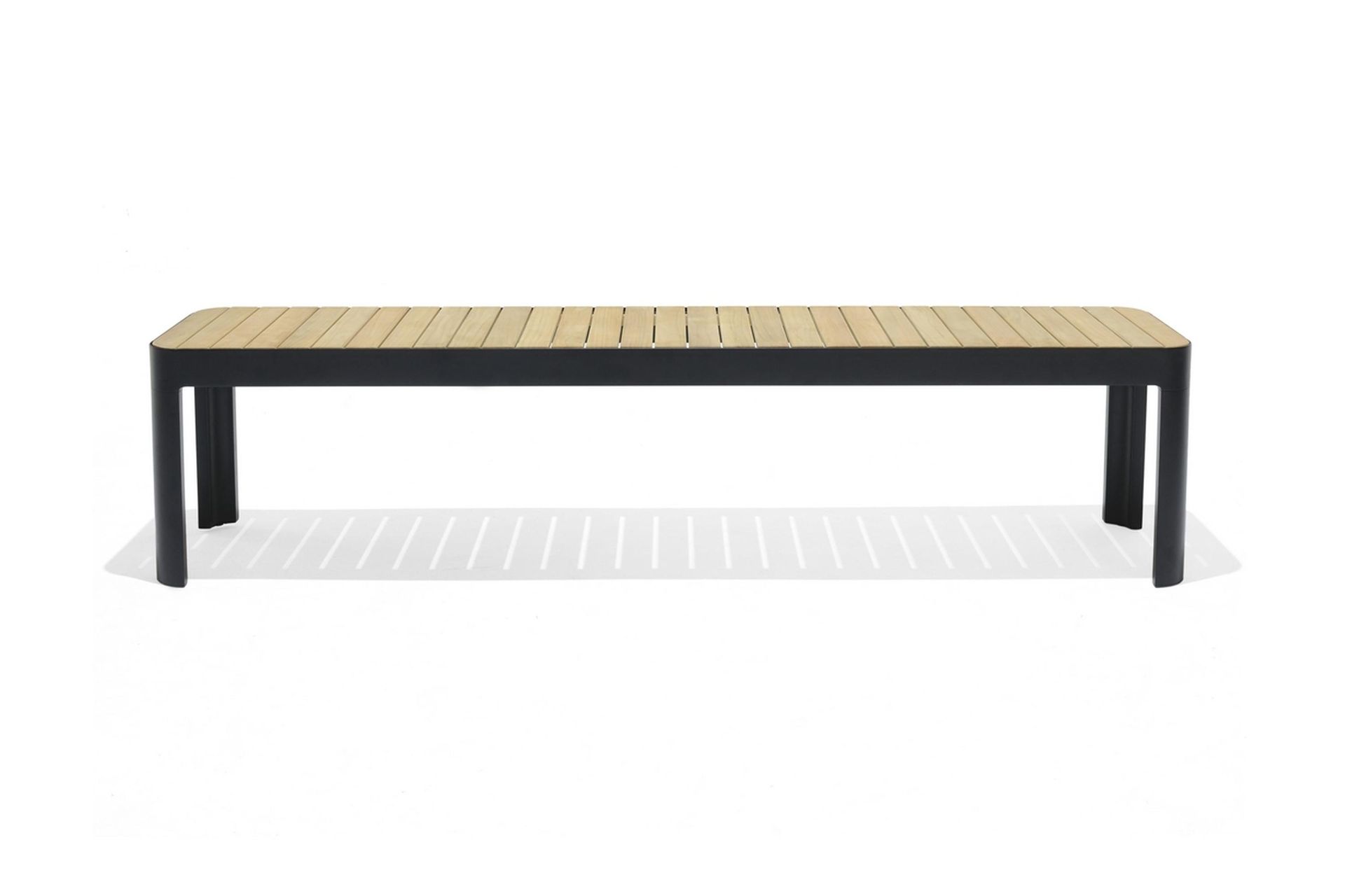 portals utebänk 182 cm - svart/trä