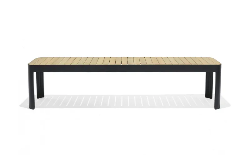 Portals Utebänk 182 cm - Svart/Trä - Utemöbler - Utesoffor & bänkar - Trädgårdsbänkar