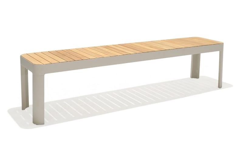 Portals Utebänk 182 cm - Vit/trä - Utemöbler - Utesoffor & bänkar - Trädgårdsbänkar