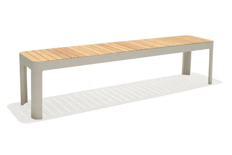 Portals Utebänk 182 cm - Vit/trä - Utemöbler - Utesoffor & bänkar - Trädgårdsbänkar