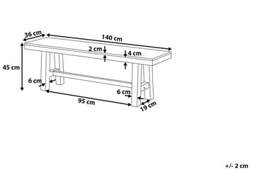 Scania Trädgårdsbänk 140 cm - Brun/Svart - Utemöbler - Utesoffor & bänkar - Trädgårdsbänkar