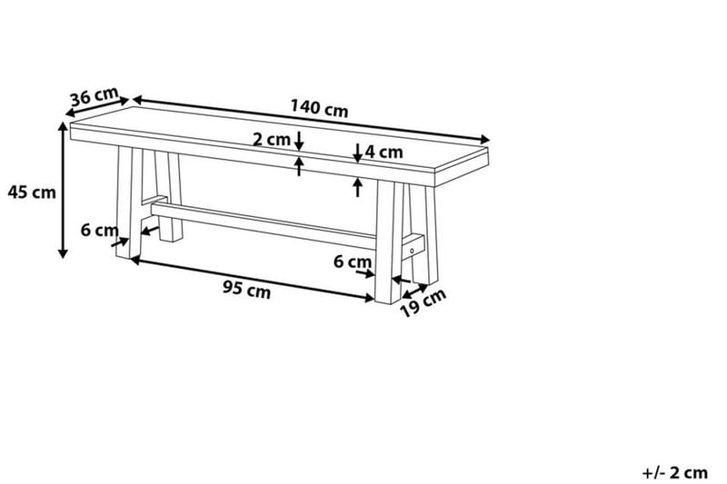 Scania Trädgårdsbänk 140 cm - Brun/Svart - Utemöbler - Utesoffor & bänkar - Trädgårdsbänkar