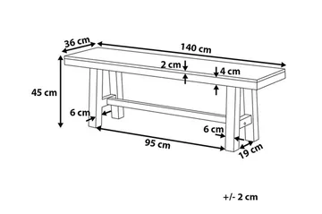 Scania Trädgårdsbänk 140 cm - Brun/Vit - Utemöbler - Utesoffor & bänkar - Trädgårdsbänkar