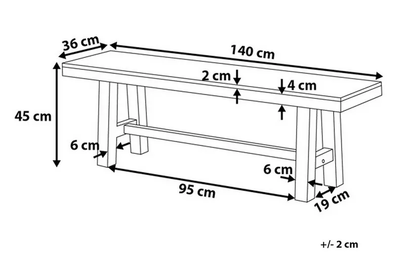 Scania Trädgårdsbänk 140 cm - Brun/Vit - Utemöbler - Utesoffor & bänkar - Trädgårdsbänkar